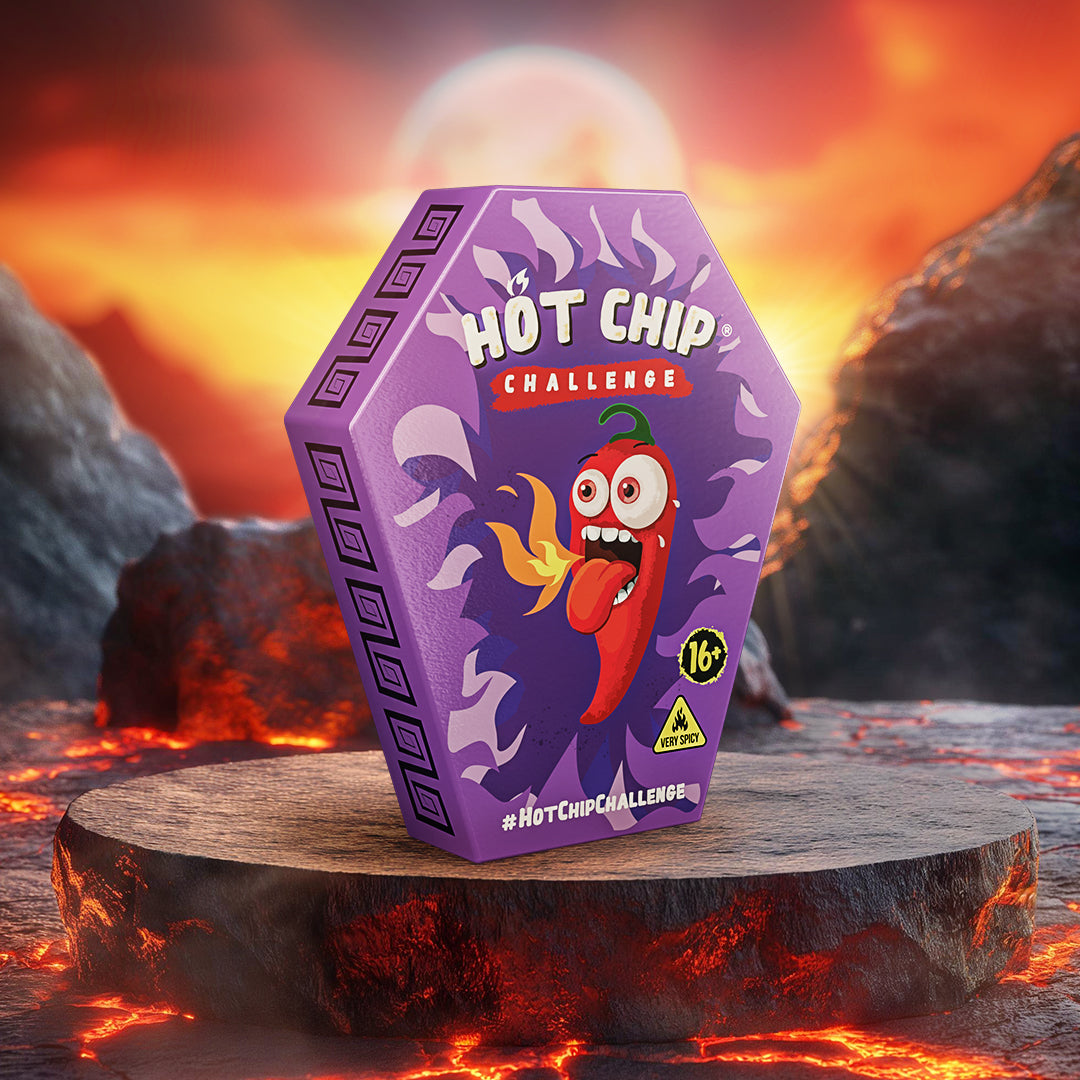HOT-CHIP – La patata más picante del mundo- 67g de pura picante para valientes – ¡Perfecto para desafíos y fiestas!