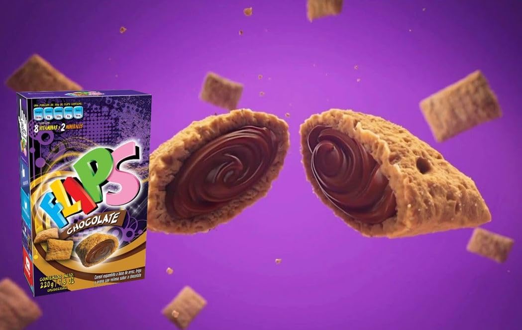 Flips Chocolate – Cereal Azucarado con Relleno Cremoso de Leche (220 g)