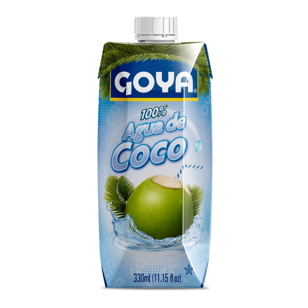 Goya Agua de Coco 330 ml, 100% Agua de Coco Natural Sin Azúcar, Hidratante y Reconstituyente con Electrolitos y Minerales