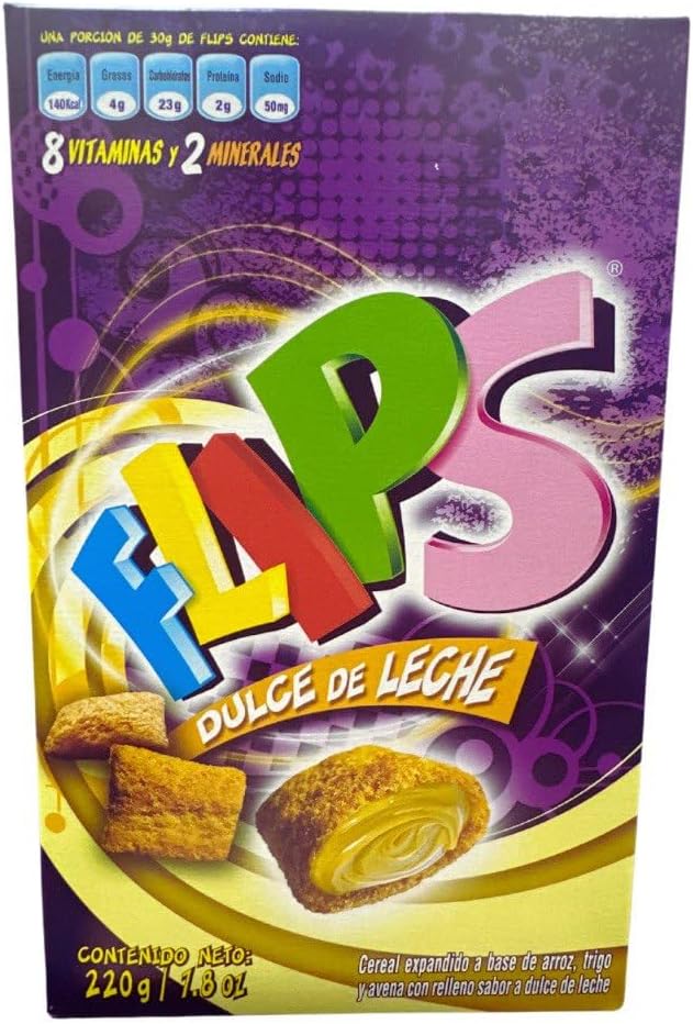 Flips Dulce de leche – Cereal Azucarado con Relleno de dulce leche220 g