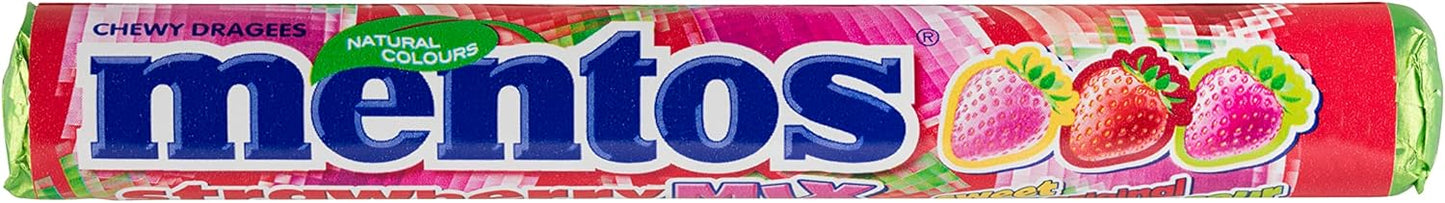 Mentos Mix de Fresas, Caramelo Masticable - 20 unidades de 38 gr (Total 760 gr)