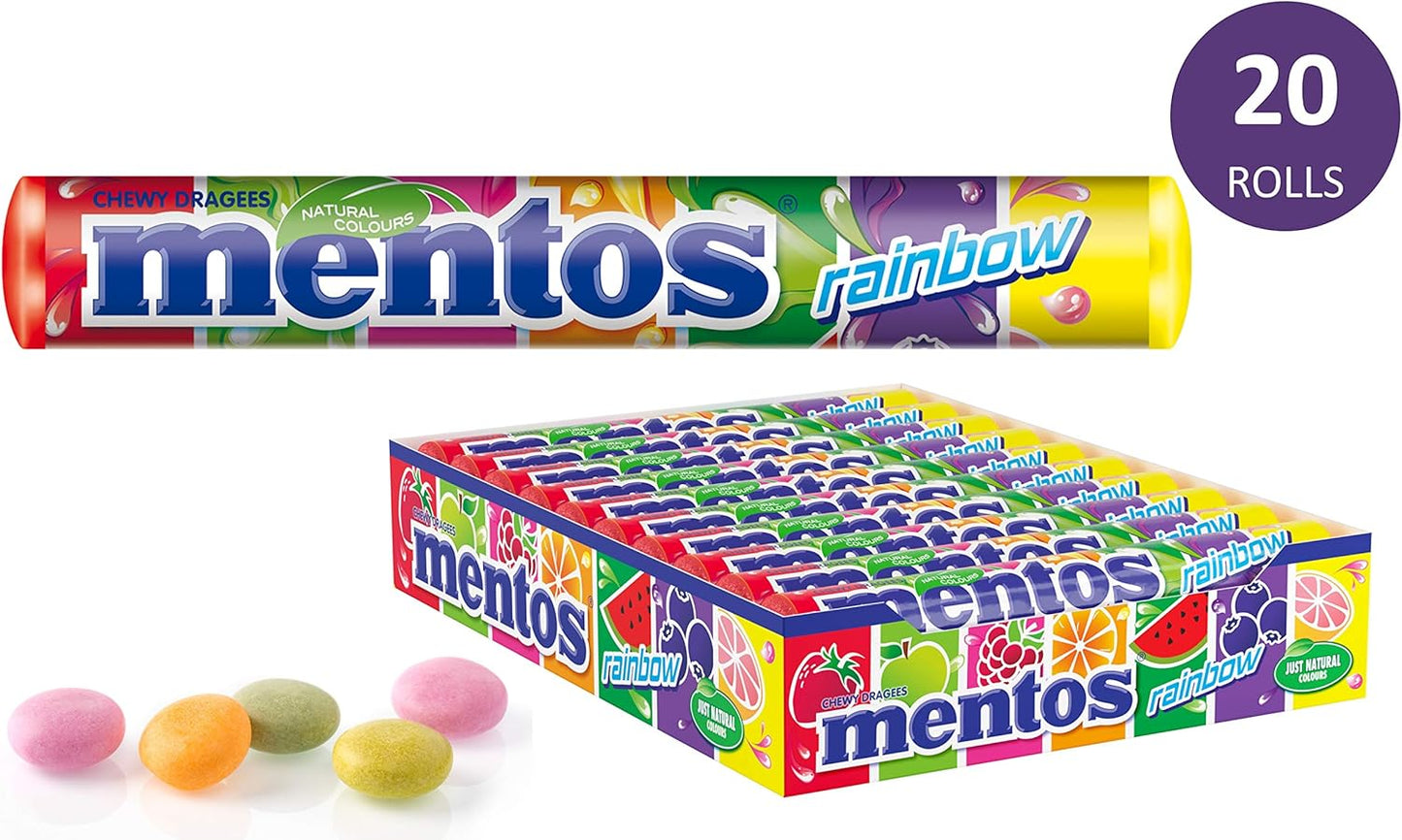Mentos Rainbow, Caramelo Masticable con Zumo de Frutas - 20 unidades de 38 gr (Total 760 gr) (Copia)
