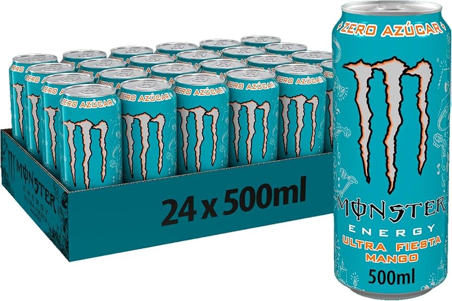 MONSTER ULTRA FIESTA 50CL x 24 | 8 cans - MANGO ZERO SUGAR FREE | ENERGY DRINK (NATIONAL - SPAIN)