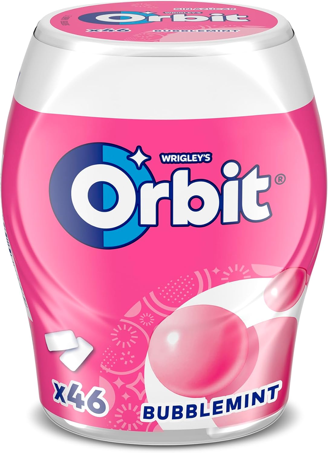 Orbit Bote de Chicles Sin Azúcar Bubblemint, Afrutado, fresco, Intenso y de Larga Duración en formato Gragea (6 x 46 chicles)