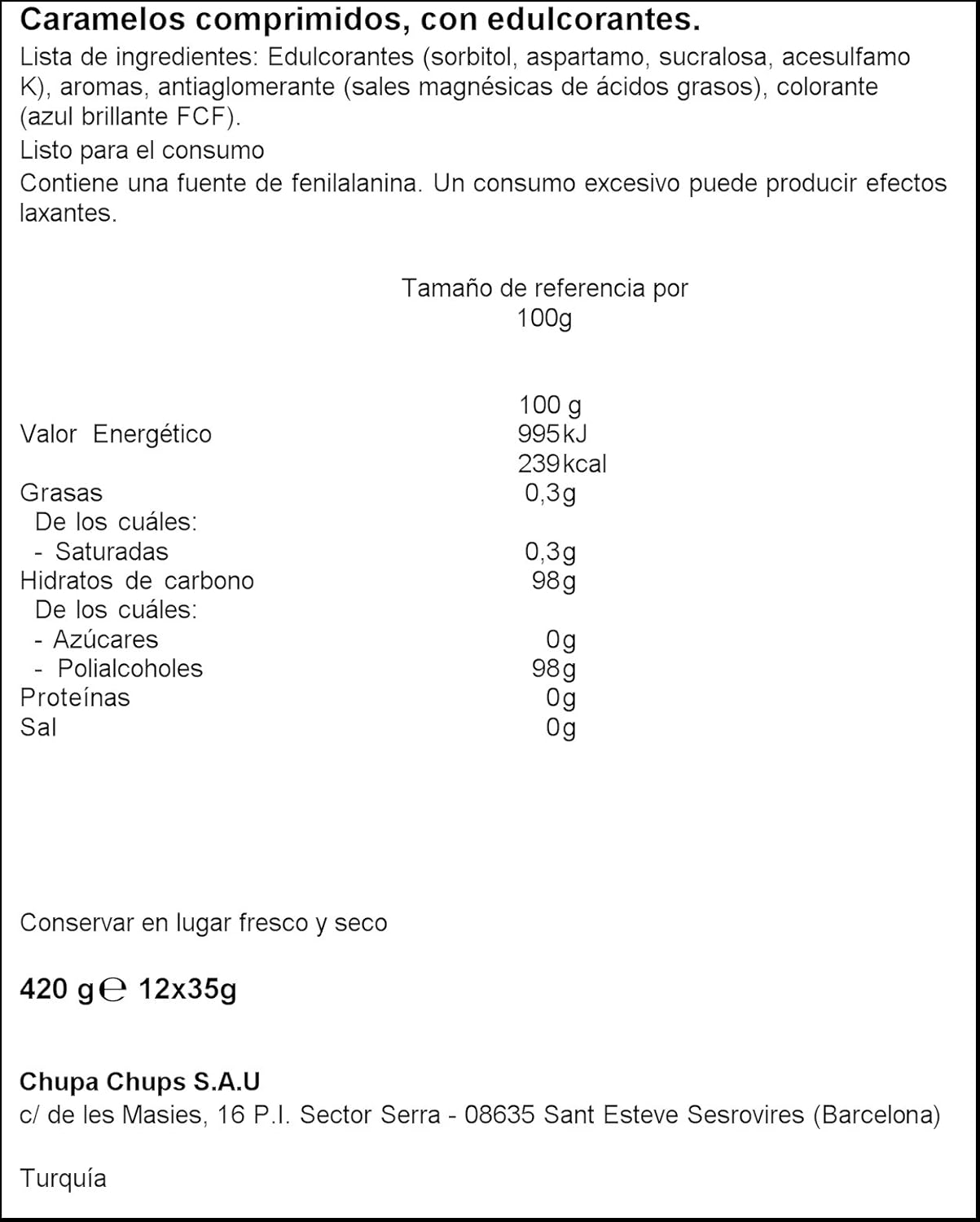 Smint Tin Menta, Caramelo Comprimido Sin Azúcar - 12 unidades de 35 gr. (Total 420 gr.)