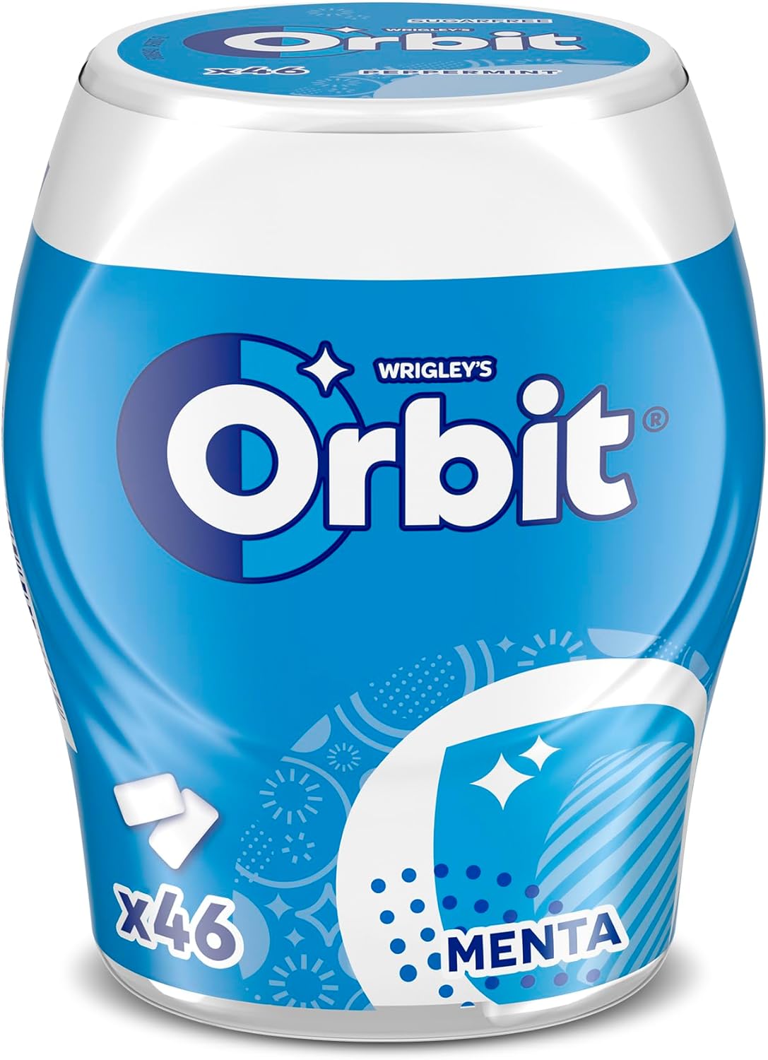 Orbit Bote de Chicles Sin Azúcar Sabor Menta, Fresco, Intenso y de Larga Duración en formato Gragea (6 x 46 chicles)