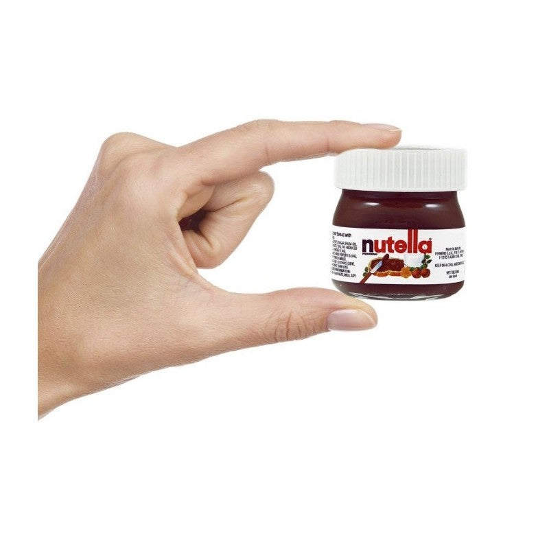 FERRERO Nutella Botes de Nutella en miniatura de cristal, set de 15 unidades de 25 g, crema de avellanas y chocolate para untar
