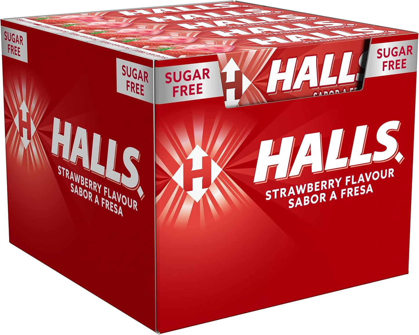 Halls Strawberry - Hard Candy - Box with 20 Sticks of 32 g