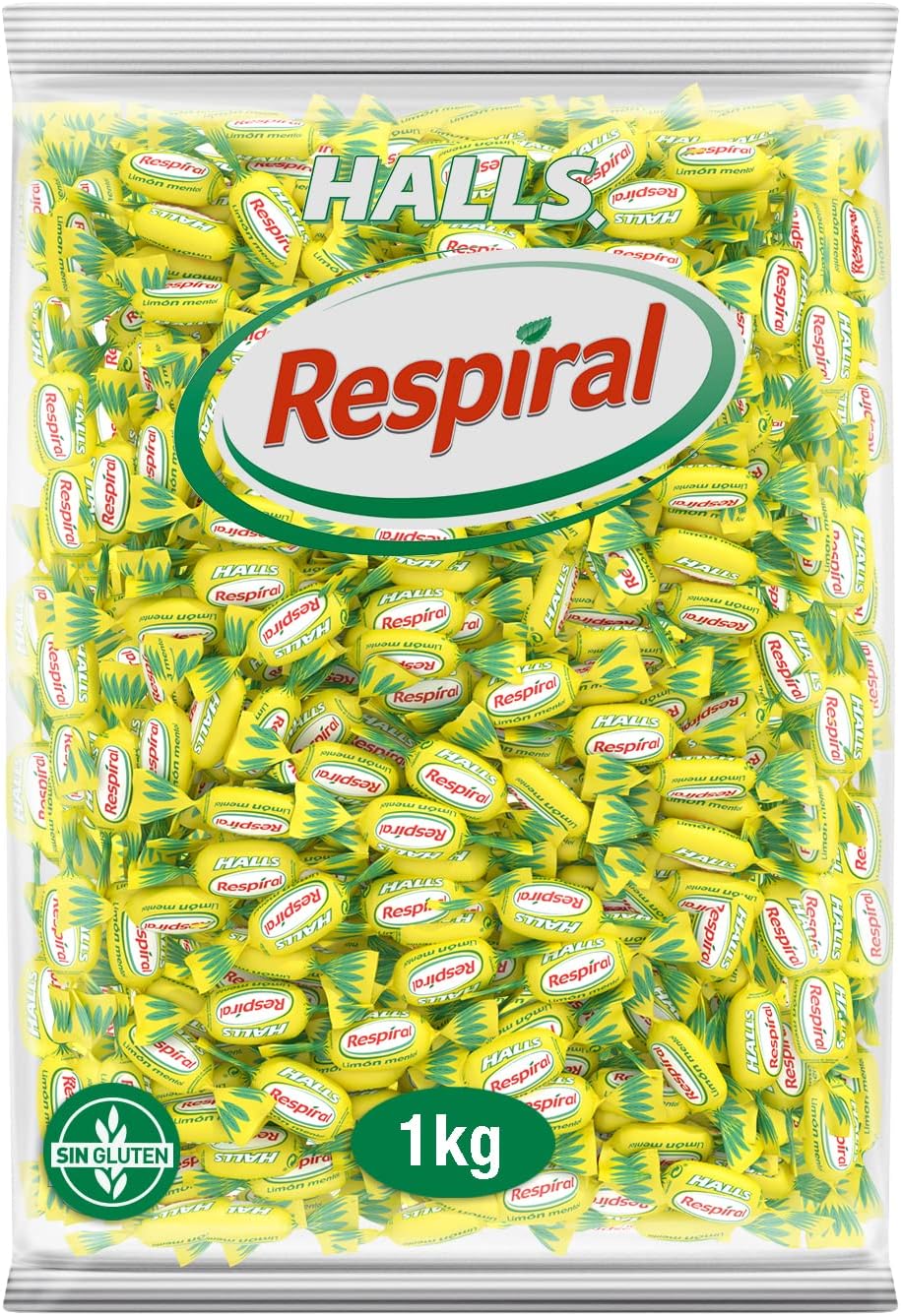Halls Respiral - Lemon and Menthol Flavored Hard Candies, Candies, Lemon Flavor - 1kg