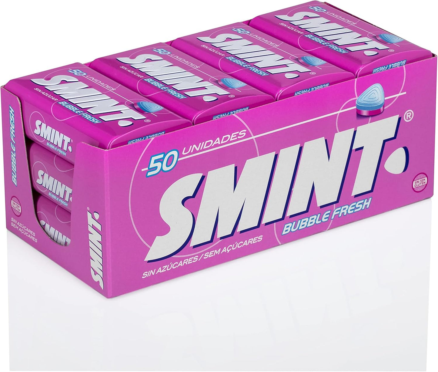 Smint Tin Bubblefresh, Sugar-Free Compressed Candy - 12 units of 35 gr. (Total 420 gr.)