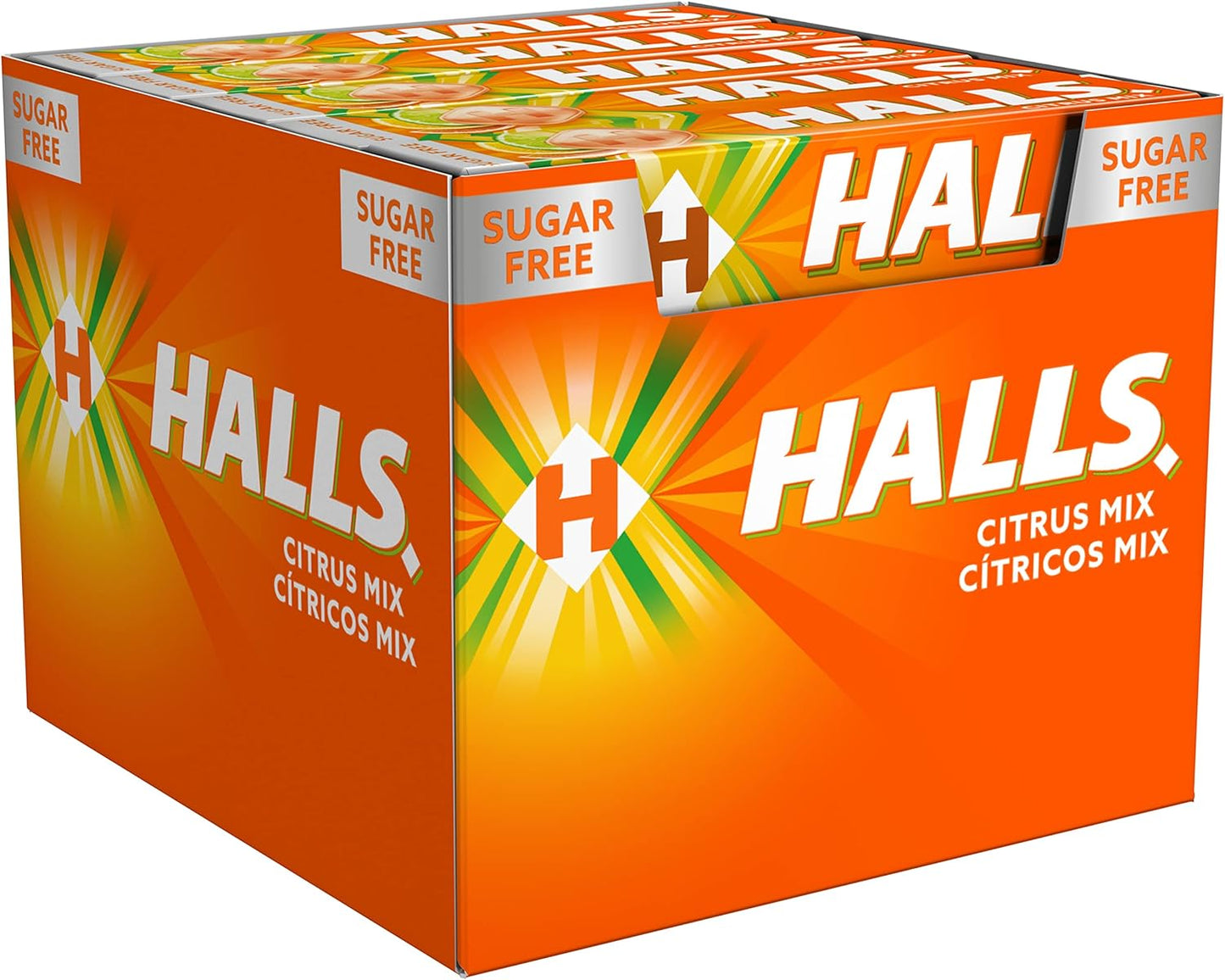 Halls Citrus - Hard candy - Box with 20 sticks of 32 g