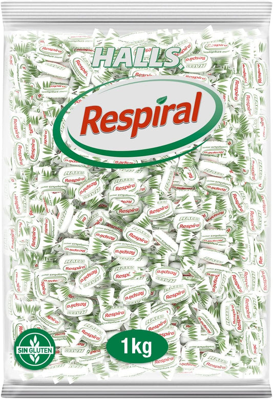 Halls Respiral - Caramelos Duros Sabor Eucalipto y Mentol - 1KG