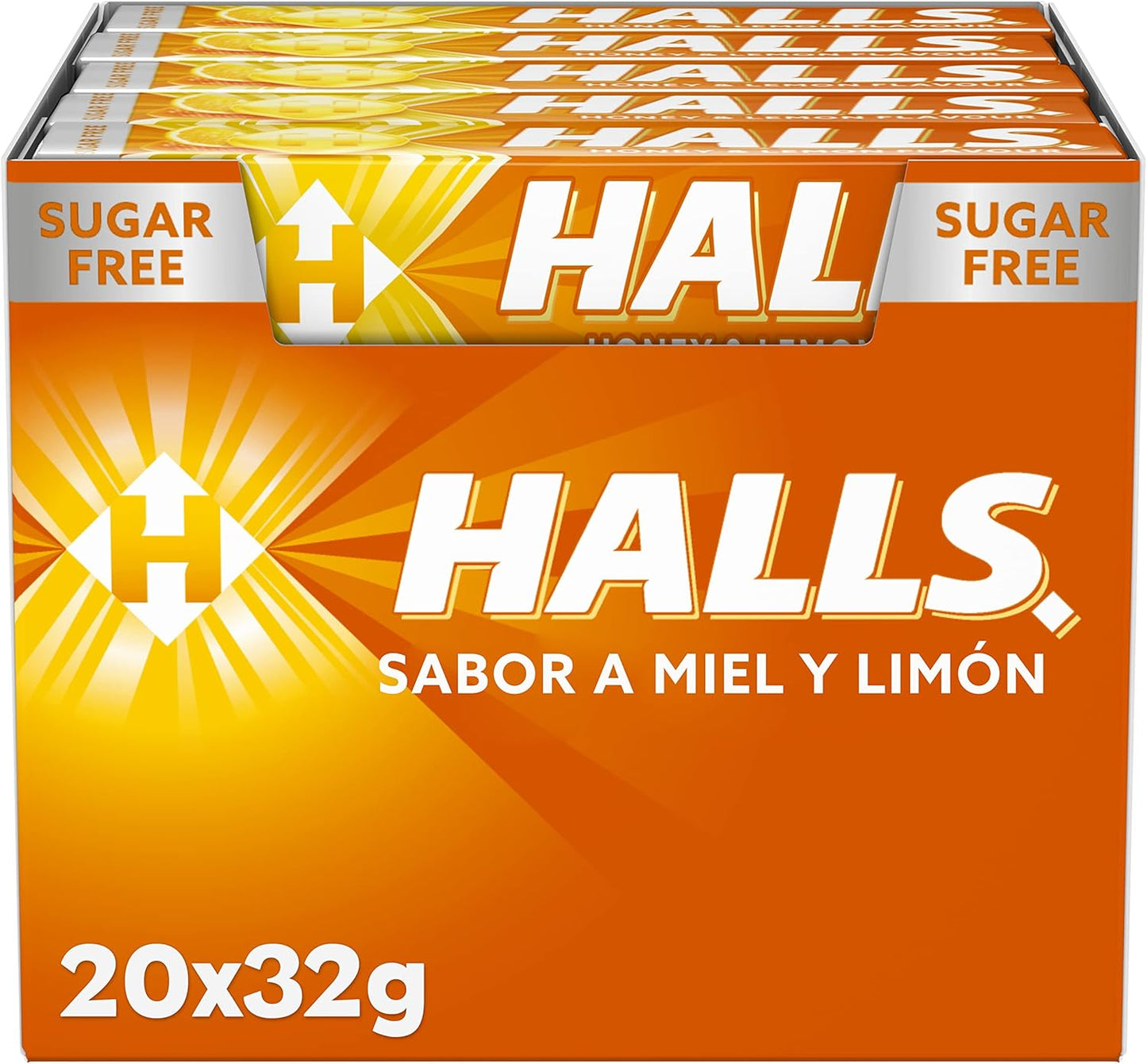 Halls Miel y Limón - Caramelo duro - Caja con 20 Sticks de 32 g