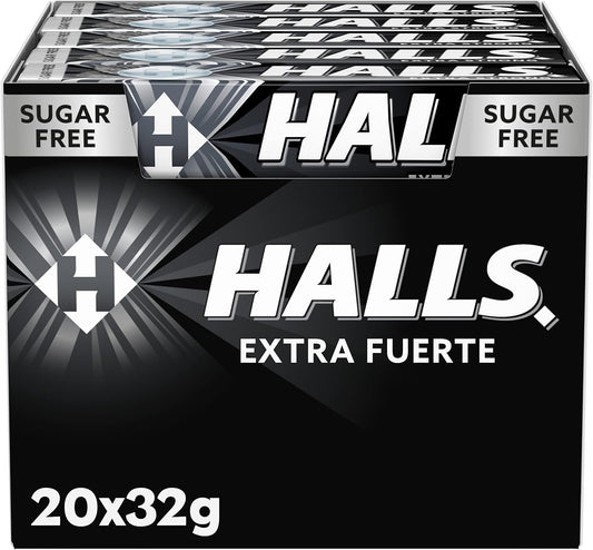 Halls Strong Mint - Rebuçados - Caixa com 20 unidades x 32g (total de 640g)
