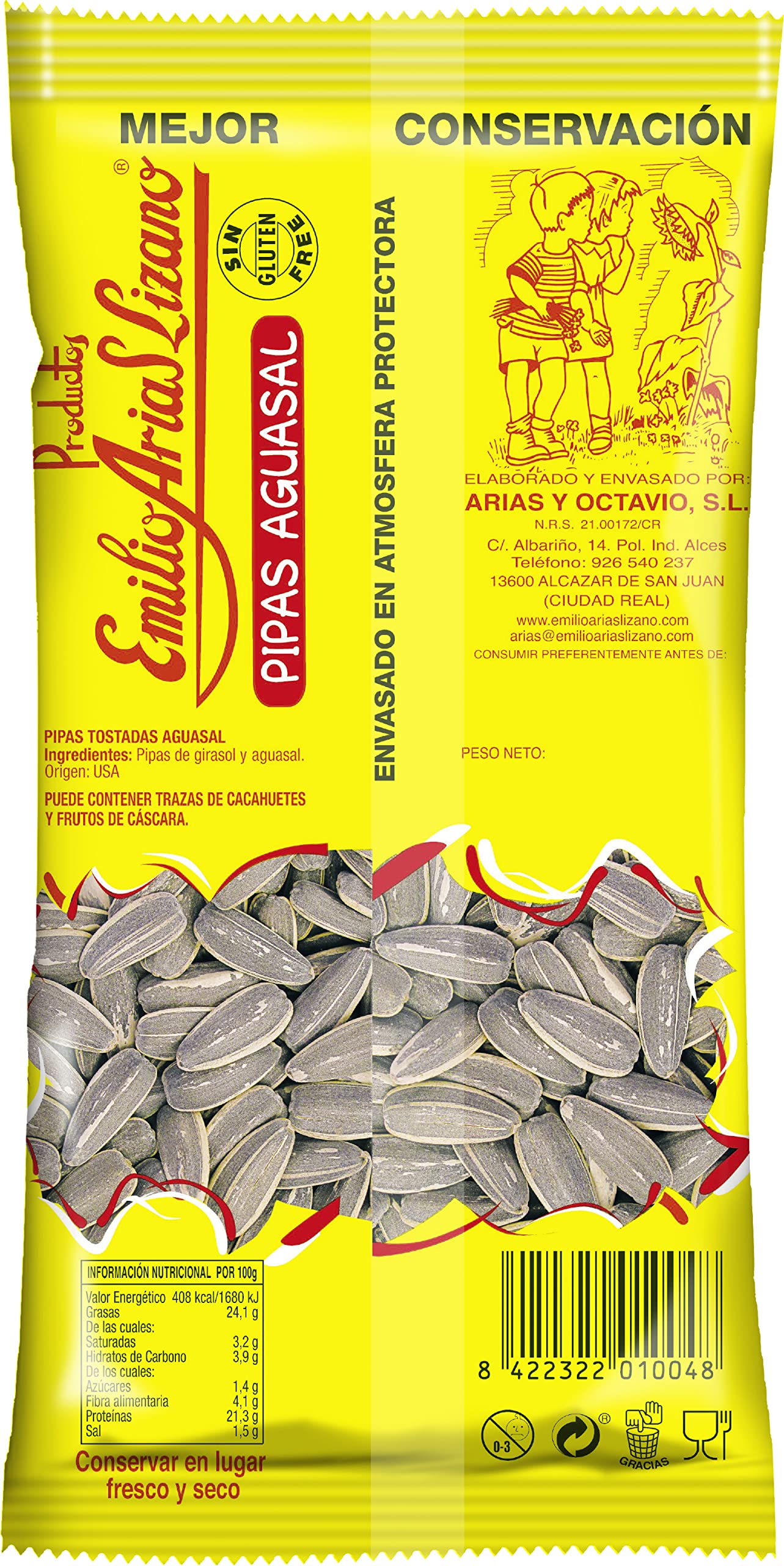 Pipas Arias Aguasal 12 bolsitas 150g * 12