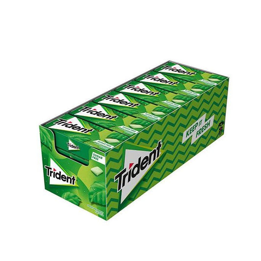 TRIDENT GRAGEA HIERBABUENA - Chicles SIN AZUCAR - Pack 24 Unidades de 14g