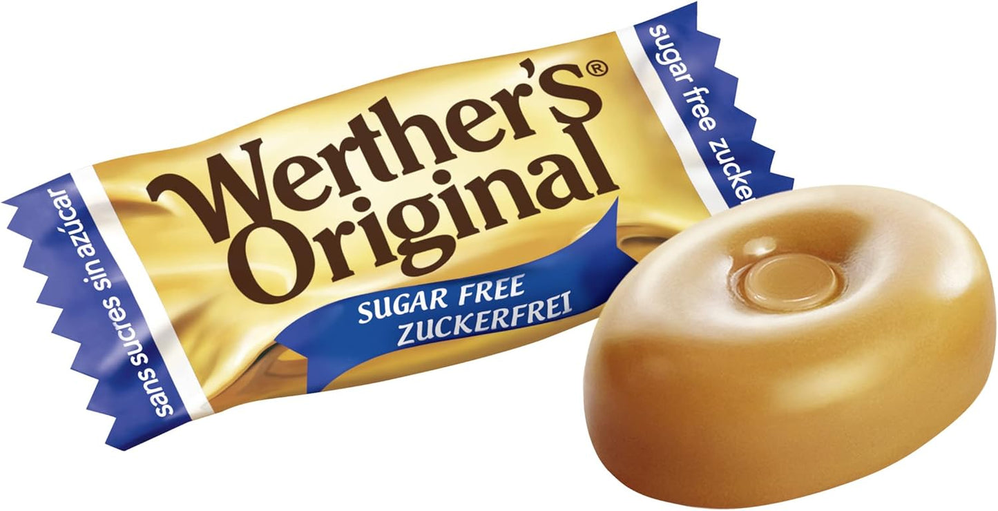 Werther's Original Cream Candies (1 kg), caramelos sin azúcar de mantequilla y nata fresca, toffees dulces y cremosos, caramelo sin gluten con sabor a crema