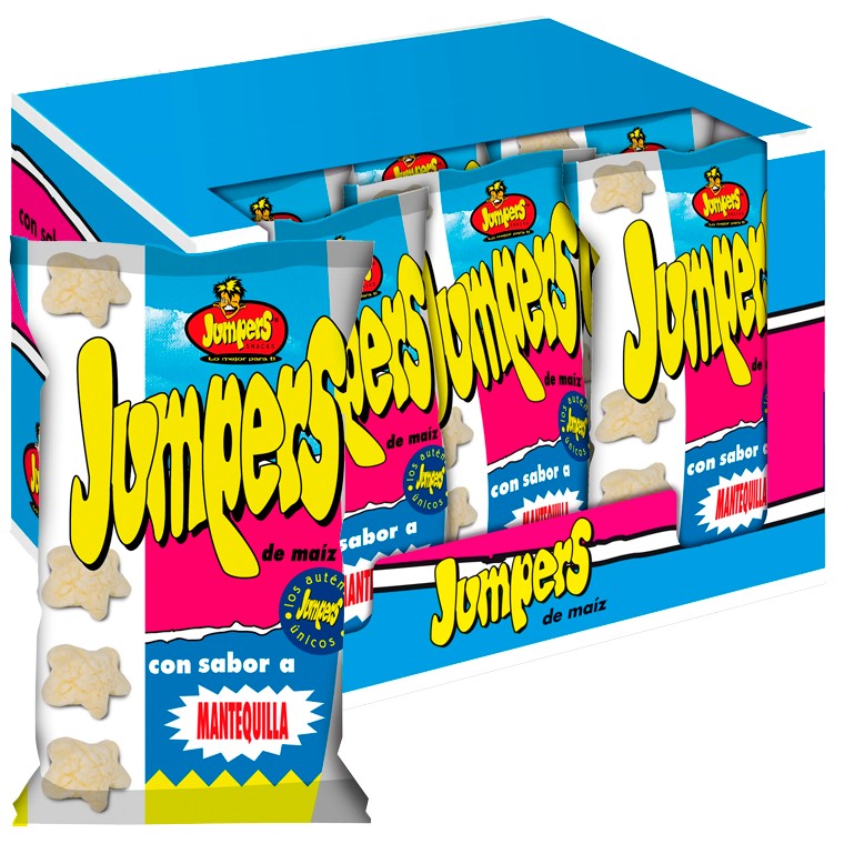 JUMPERS Mantequilla FAMILIAR - 12 paquetes de 100G - Gusanitos Jumpers Sabor Mantequilla
