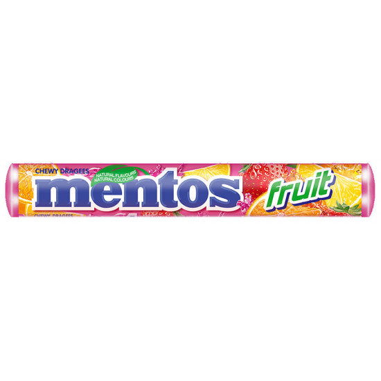 Mentos Frutas, Caramelo Masticable con Zumo de Frutas - 20 unidades de 38 gr (Total 760 gr)