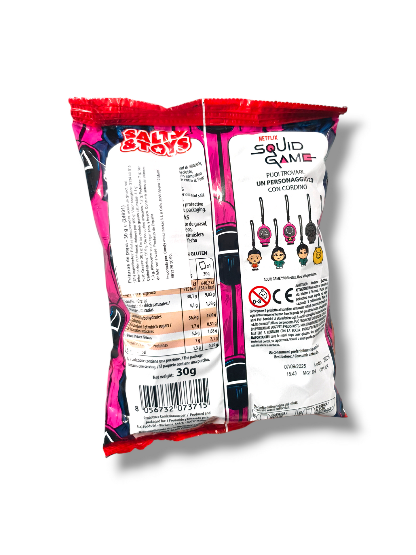 Patatas fritas saladas del Juego del Calamar Salty & Toys - Bolsa de 30g
