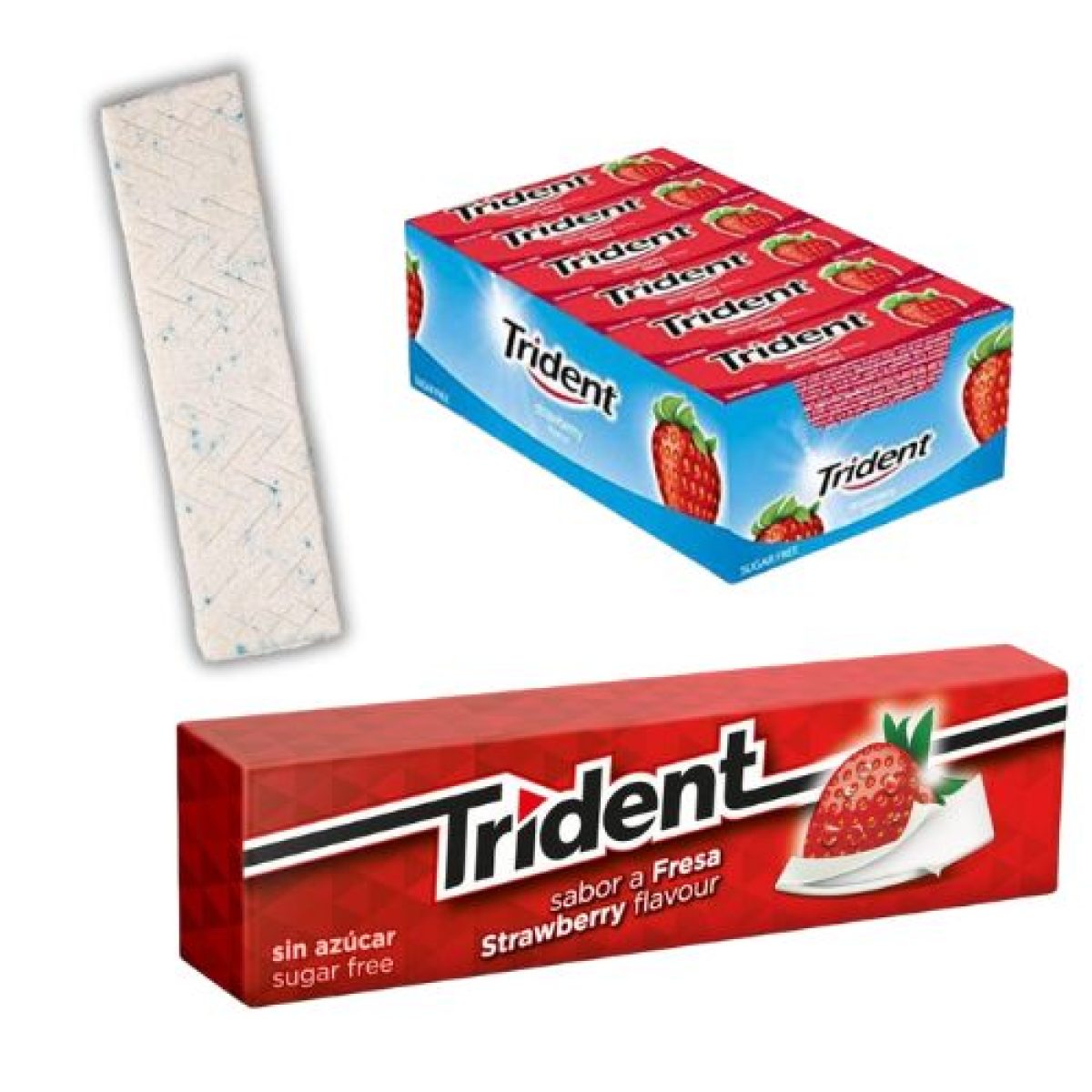 Trident Fresh Stick STRAWBERRY - Sugar-Free Chewing Gum with STRAWBERRY Flavour - Pack of 24 Containers of 13.5g