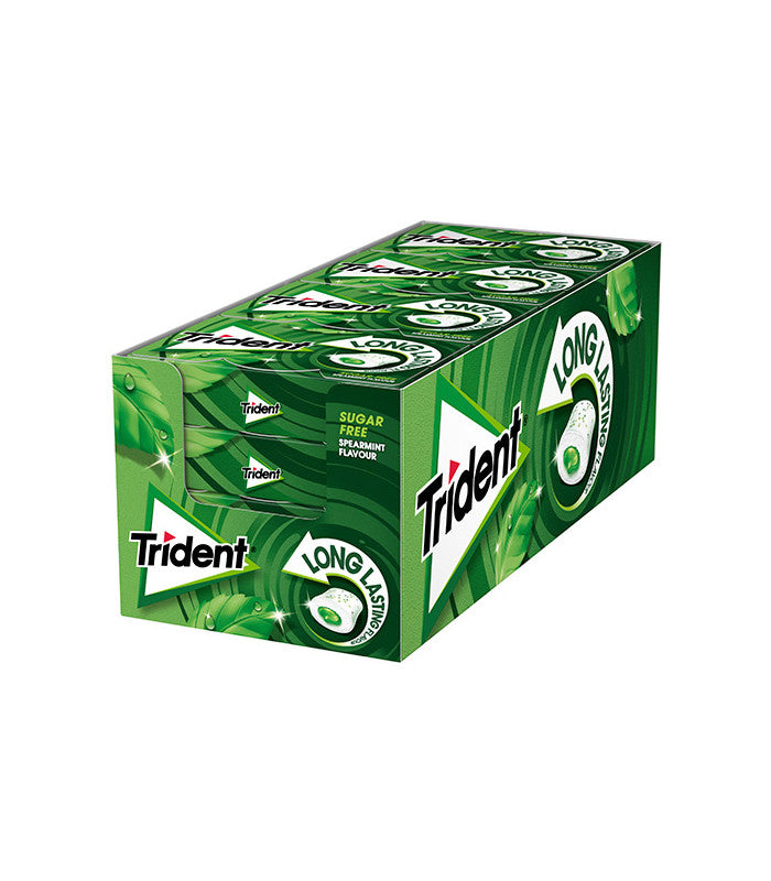 Trident 60 Minutes Peppermint - Sugar-Free Gum with Peppermint Flavour - Pack of 16 Containers 22g
