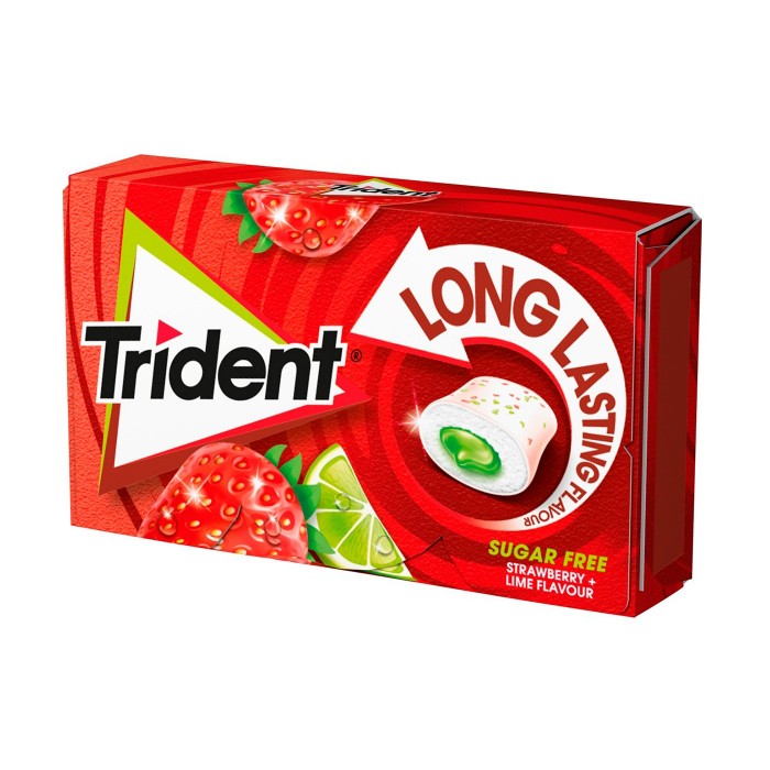 Trident max strawberry lime - SUGARLESS gum - Box of 16 units