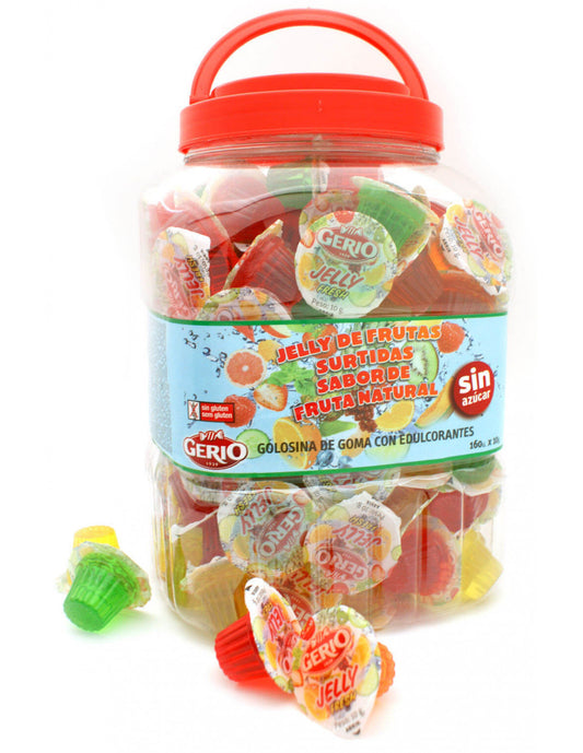 Gerio Gelatina Jelly Cup 160 Unidades - Gelatinas de sabores afrutados SIN AZUCAR