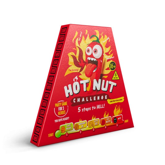 Hot Chip Hot Nut Challenge - Cacahuete ULTRA Picante con 5 niveles dependiendo del color (Para 4 Personas) - 24g