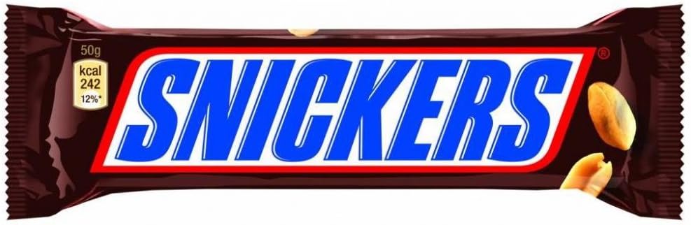 Snickers Barrita de Chocolate con Leche, Crema de Cacahuete, Caramelo y Cacahuetes, 40x50g