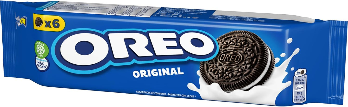 Oreo Original Galletas de Cacao Rellenas de Crema Sabor Vainilla - Caja de 20 paquetes x 66g