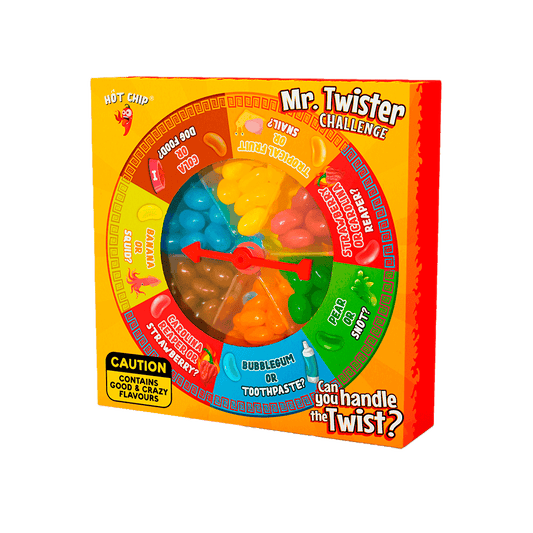JELLY BEAN Hot Chip Mr Twister Challenge - RULETA de Grageas de sabores EXTREMOS para los mas Valientes - Cajita de 120g