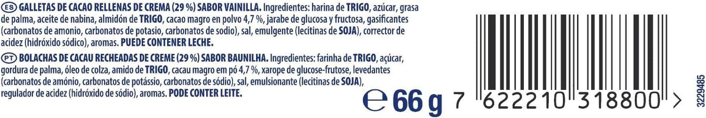 Oreo Original Galletas de Cacao Rellenas de Crema Sabor Vainilla - Caja de 20 paquetes x 66g