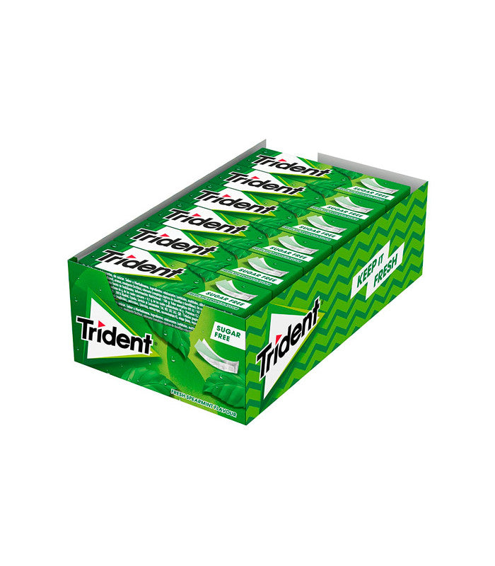 Trident Fresh Stick HIERBABUENA - Chicles sin Azúcar con Sabor a HIERBABUENA - Paquete de 24 Envases de 13,5g