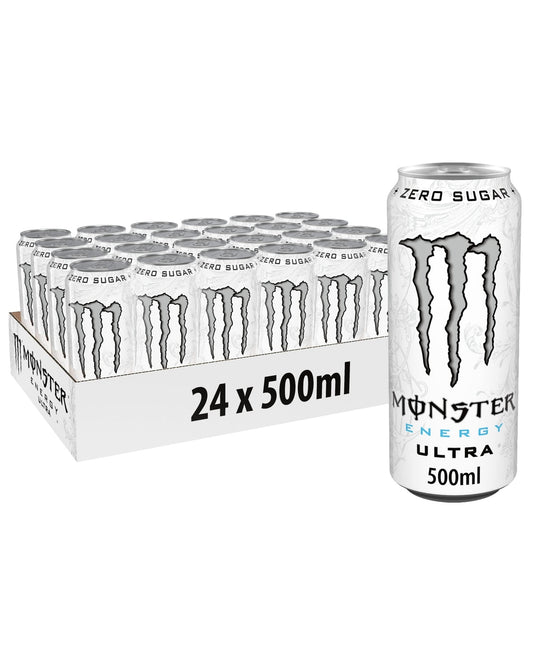 MONSTER ULTRA WHITE ZERO 500ML - BEBIDA ENERGÉTICA - EMBALAGEM 8 OU 24 UNIDADES - NACIONAL