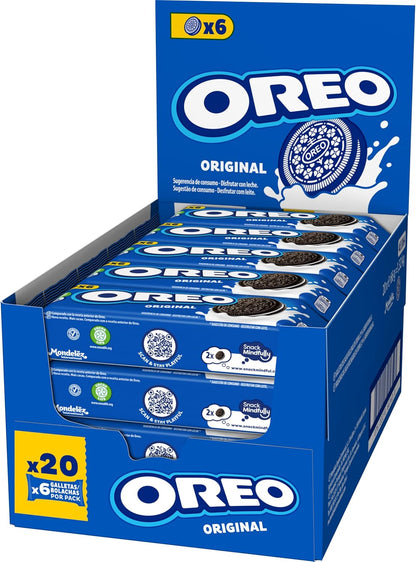 Oreo Original Galletas de Cacao Rellenas de Crema Sabor Vainilla - Caja de 20 paquetes x 66g