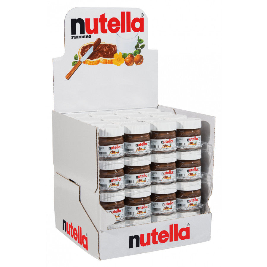FERRERO Nutella Botes de Nutella en miniatura de cristal, set de 15 unidades de 25 g, crema de avellanas y chocolate para untar